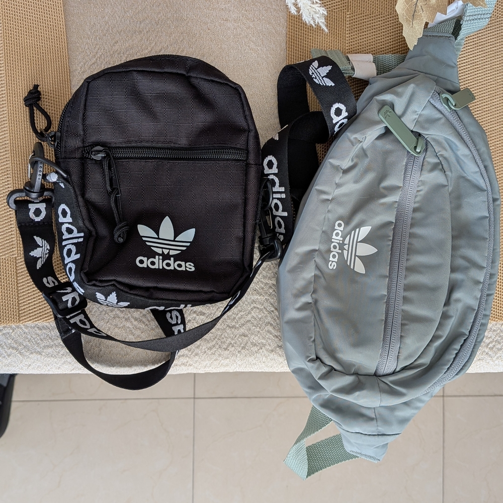 Adidas Black and Gray Belt Bags